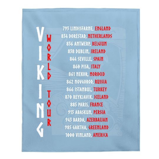 Viking World Tour Front And Backprint! Baby Blanket