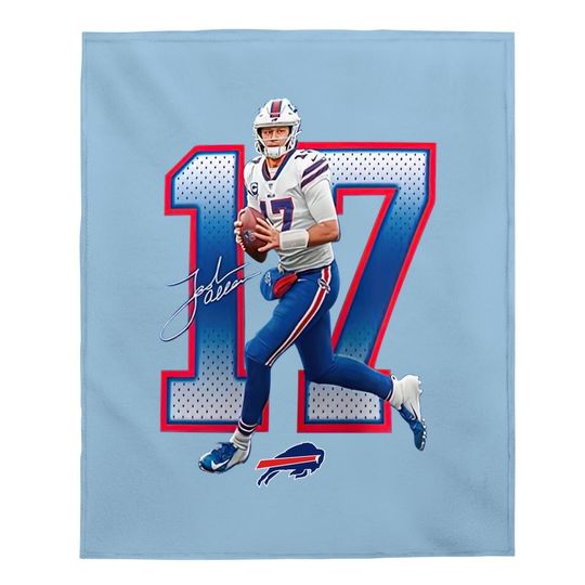 Josh Allen Royal Buffalo Bills Powerhouse Player Graphic Baby Blanket