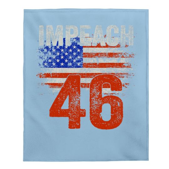 Vintage Impeach 46 Anti Joe Biden Not My President Us Flag Baby Blanket