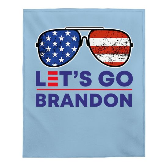 Let's Go Brandon Conservative Anti Liberal Us Flag Baby Blanket