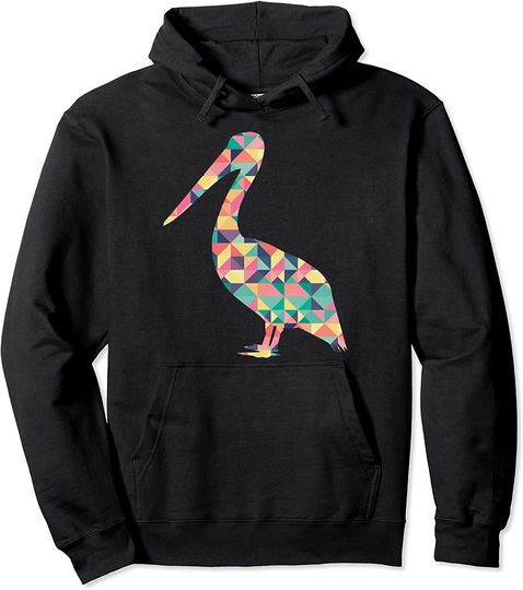Pelican Abstract Color Summer Bird Heron Lover Girl Gift Pullover Hoodie