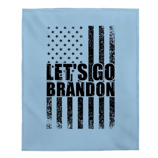 Let’s Go Brandon Conservative Anti Liberal Us Flag Baby Blanket
