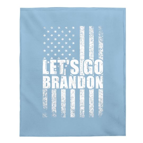 Let’s Go Brandon Conservative Anti Liberal Us Flag Baby Blanket