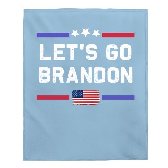 Let's Go Brandon Conservative Anti Liberal Us Flag Baby Blanket