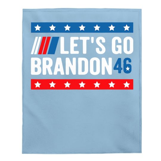 Let's Go Brandon Tee Conservative Anti Liberal Us Flag Baby Blanket