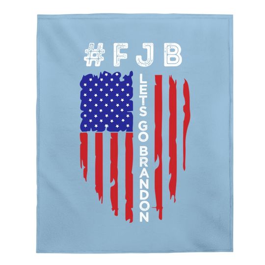 Let's Go Brandon Conservative Anti Liberal Us Flag Baby Blanket