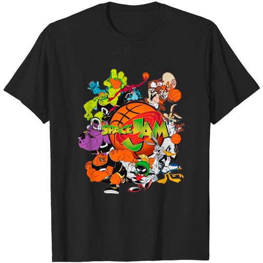 Space Jam Tune Squad Marvin & Bugs Bunny Teenage T-Shirt New Clothes Black