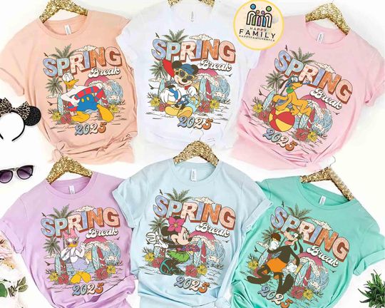 Customize Mickey And Friends Spring Break 2025 T-shirt, In My Spring Break Era Shirt, Disney Cruise Tee, Family Holiday Matching Trip