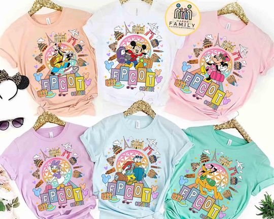 Customize Epcot Center Mickey & Friends Traveler Shirt, Travel Around The World Disney Epcot Shirt, WDW Family Vacation 2025, Girl Trip Tee