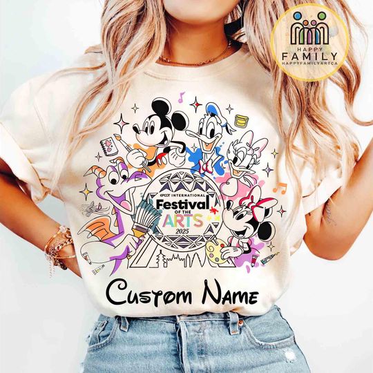 Personalized Mickey & Friends Artist T-shirt, Disney Epcot International Festival of the Arts 2025 Matching Tee, WDW Resort Family Holiday