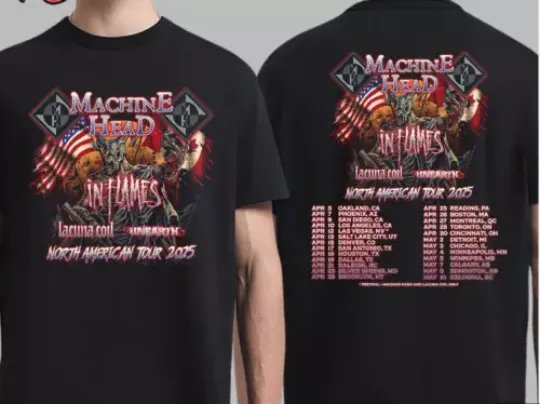 Machine Head North American Tour 2025 Tour Dates List Two Sides Unisex T-Shirt