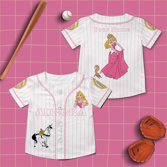 Custom Aurora in Sleeping Beauty Baseball Jersey, Aurota Princess Jersey Shirt, Disney Movies Baseball Jersey, Disney Fan Gift