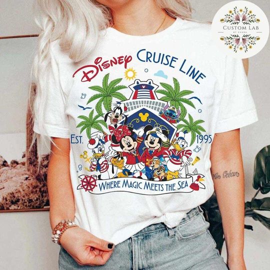 Mickey and Friends Disney Cruise Shirt, Stitch Chip & Dale Family Cruise Vacation 2025, Let's Cruise Disney Wish Dream Magic Wonder Fantasy