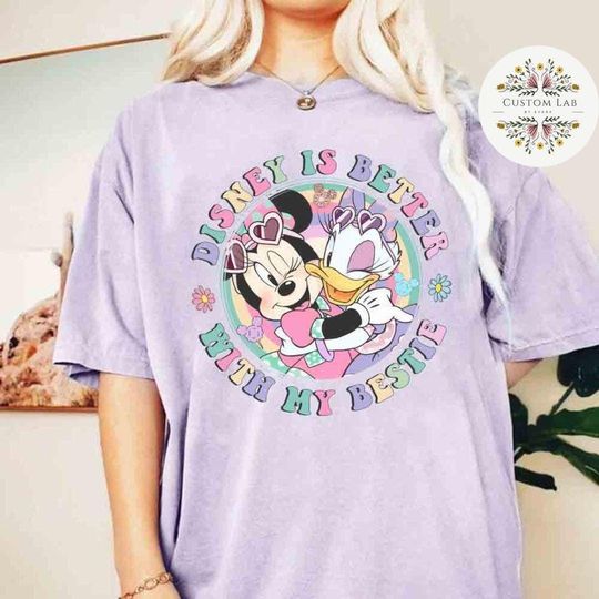 Minnie Daisy Disney is better with my Bestie Shirt, Minnie Mouse Daisy Duck Disney Girl Trip Shirt WDW Disneyland Best Friend Group Matching