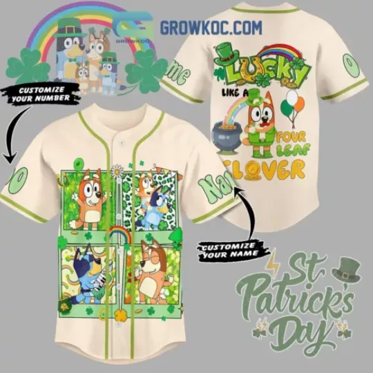 BlueyDad St.Patricks Day Fan Personalized Baseball Jersey