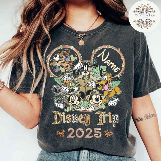 Personalized Leopard Mickey & Friends Disney Animal Kingdom Shirt, Disney Family Safari Trip 2025, Safari Mode Hakuna Matata Disney Birthday
