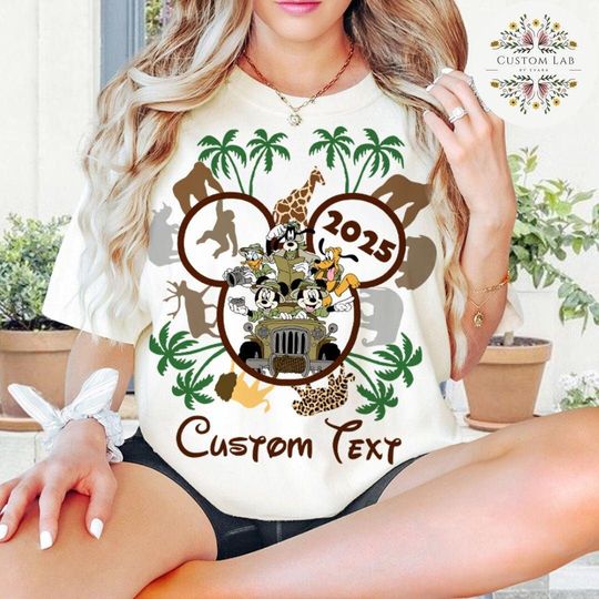 Personalized Leopard Mickey & Friends Disney Animal Kingdom Shirt, Disney Family Safari Trip, Safari Mode Hakuna Matata, Disney Birthday Tee