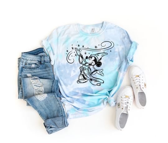 Sorcerer Mickey Tie Dye Shirt| Mickey Mouse Shirt| Disney Tie Dye shirt| Disney shirts