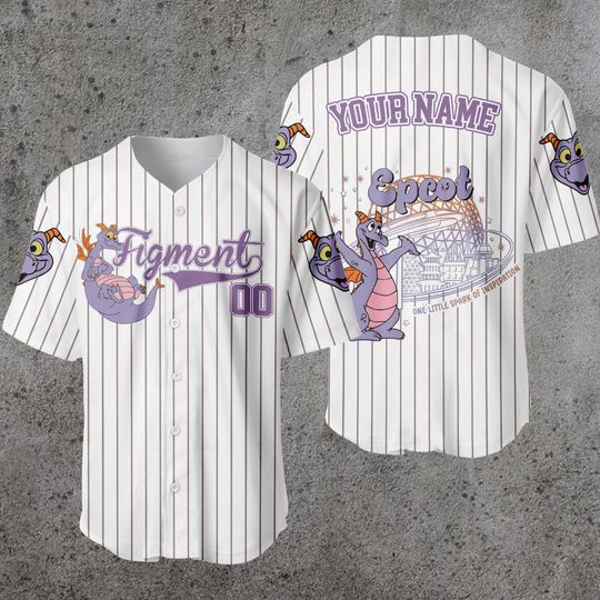 Custom Figment Little Spark Baseball Jersey, Custom Family Trip Outfit, Figment Baseball Jersey Sport Gift For Fans