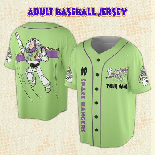 Custom Disney Toy Story Buzz Lightyear Baseball Jersey, Space Rangers Personalized Disney Jersey, Gift For Kids Adult Unisex, Baseball Teams