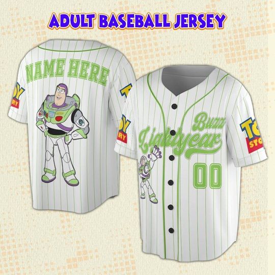 Custom Disney Toy Story Buzz Lightyear Baseball Jersey, Personalized Disney Jersey, Gift For Kids Adult Unisex, Baseball Teams