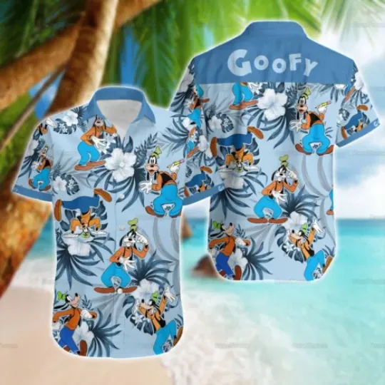 Disney Goofy Hibiscus Hawaiian Shirt,Goofy Dog Hawaiian Shirt,Disney World Shirt