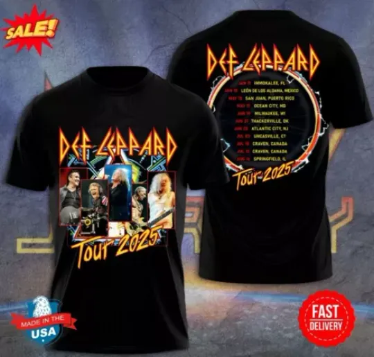 Def Leppard Tour 2025 3D Shirt