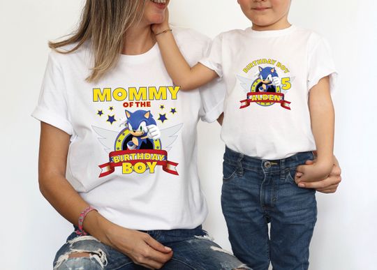 Sonic Birthday shirt personalized with age and name,Custom Sonic Shirt,Sonic Family Birthday Shirt,Sonic Kids Shirt, Sonic Fire Ring T-shirt