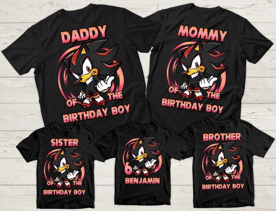 Custom Sonic Shadow Birthday Shirt, Shadow the Hedgehog Shirt, Sonic Shirt, Sonic the Hedgehog 3 Shirt