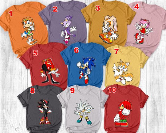 Sonic the Hedgehog Characters Shirt, Sonic Group Matching Shirt, Sonic Family Party Shirt, Sonic Birthday Shirt, Halloween Group Tee