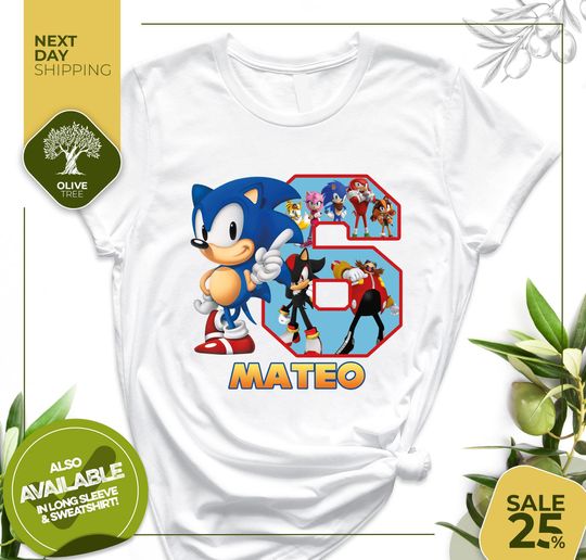 Custom Sonic Birthday Shirt | Sonic Birthday shirt personalized | Sonic The Hedgehog Birthday Shirt | Custom Family Sonic Birthday Shirt
