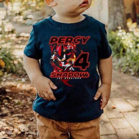 Sonic Shadow The Hedgehog Birthday T-Shirt, Custom Personalized Boy Girl Cartoon Birthday Shirt, Birthday Gift For Son Daughter