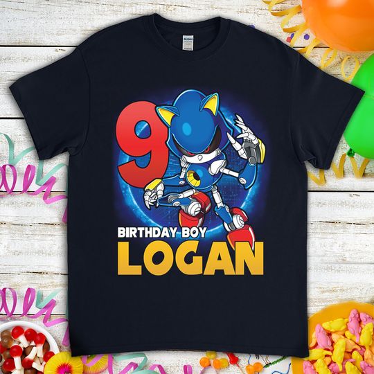 Metal Sonic The Hedgehog Gaming Birthday Gift For Son Daughter Funny Custom Name Unisex T-Shirt