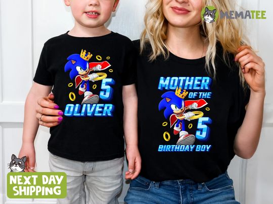 Custom Sonic Birthday Shirt and Sweatshirt, Family Matching Birthday Shirt, Sonic Birthday Tee, Gift for Kids, Gift for Birthday, Sonic Tee