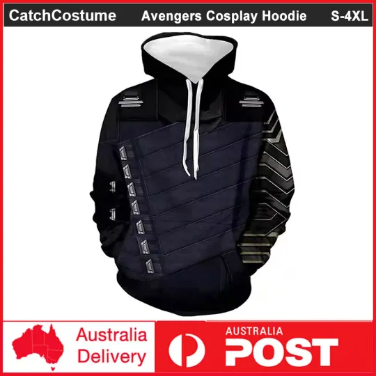 Avengers Winter Soldier BUCKYY Bn Barnes 3D Fashion Cosplay Hoodie Jacket Costume