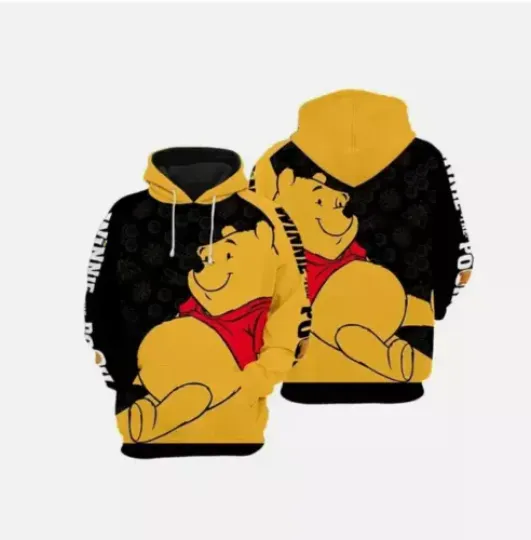 Winnie The Pooh Animated Yellow Pooh Bear Fans Gift 3D HOODIE US SIZE BEST PRICE