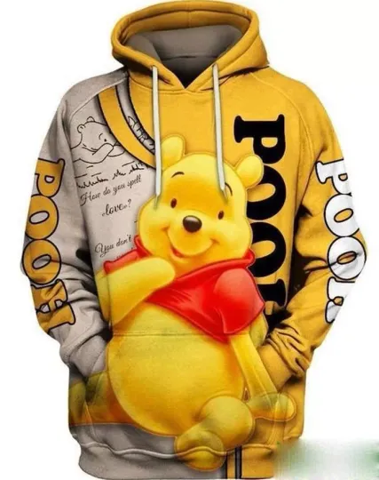 Pooh Cute Yellow 3D Hoodie Winnie The Pooh Gift For Hoodie 3d - all printed