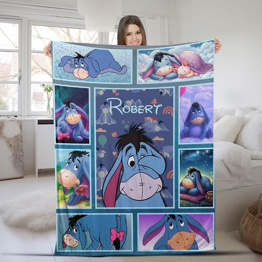 Eeyore Blanket, Winnie The Pooh Eeyore Fleece Blanket, Pooh Bear Throw Blanket Bed Couch Sofa