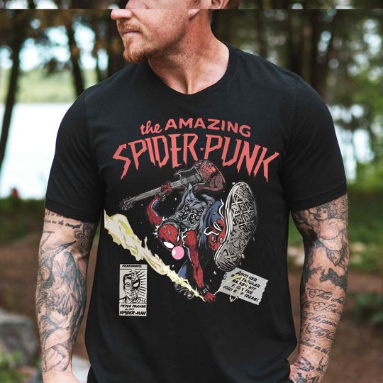 Disney The Amazing Spider-Punk T-shirt, Marvel Punk Shirt, Spider Punk Shirt, Spiderman Shirt, Punk Hero Shirt, Retro Spider Punk Shirt