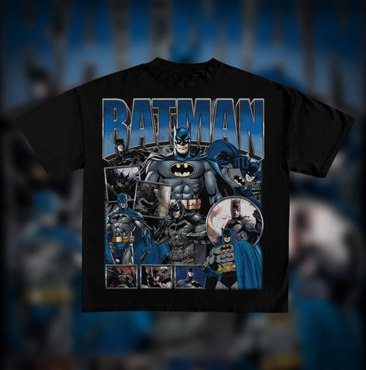Batman Graphic Tee, Dark Knight Superhero Shirt, Soft Vintage Batman T-Shirt, Comic Book Lover Gift, Streetwear graphic t-shirt, geek gift