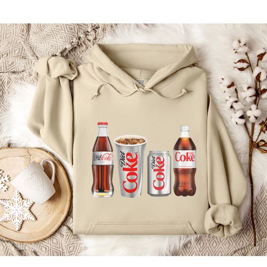 Diet Coke Hoodie, Christmas Diet Coke Sampler, Gift for Diet Coke Lover, Diet Coke bottles, Trendy Funny Sweatshirt for Christmas