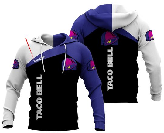 Taco Bell Hoodie, Taco Bell Shirt, Personalized Hoodie, Taco Bell Cake 3D Hoodie, Fast Food Lover, Hoodie For Men, Gift For Him