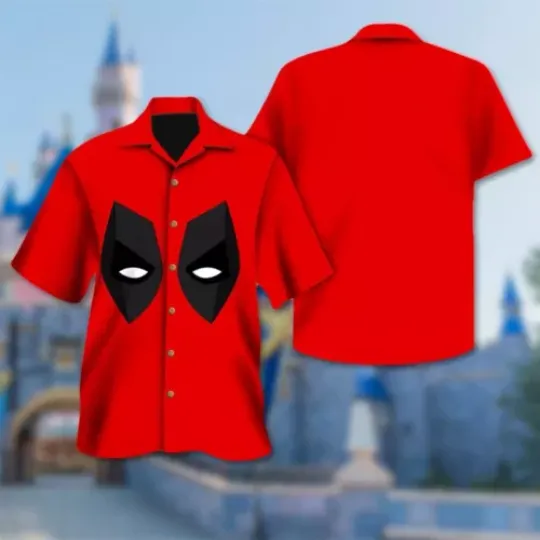 Deadpool Hero Hawaiian Shirt Button Down Unisex Adults Outfit Full Size