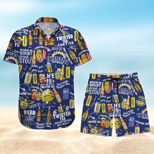 Twisted Tea Button Down Shirt, Twisted Tea Hawaiian Shirt, Summer Shorts For Men, Drinking Party Shirt, Vacation Shirt Women