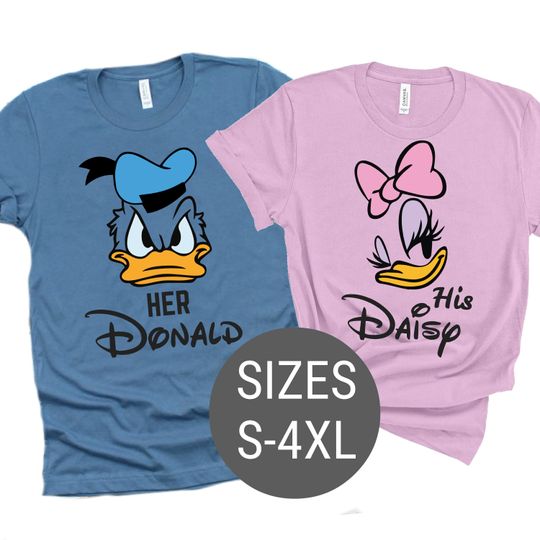 Donald and Daisy duck shirts, Daisy T shirt, Donald Duck t shirt, Matching Daisy Donald Shirts, Family Daisy Donald T shirts, Disney couple