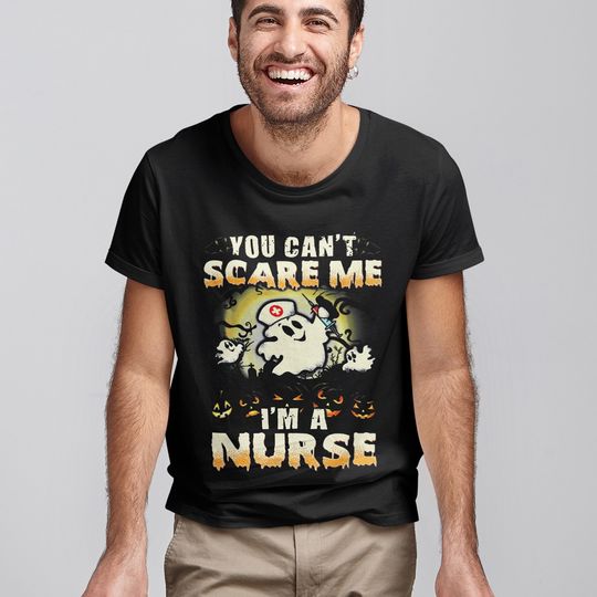 Discover Funny You Can't Scare Me I'm A Nurse Halloween Essential T-Shirt