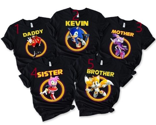 Custom Sonic Birthday Shirt, Sonic Birthday Shirt, Sonic The Hedgehog Birthday Shirt, Sonic Birthday Shirt, Sonic Family Matching Shirts