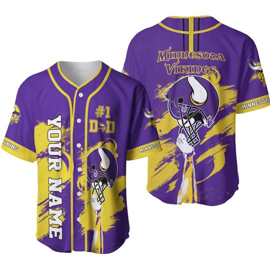 Personalized Minnesota  Baseball Jersey, Vikings Team Sport Jersey, Sunday Football