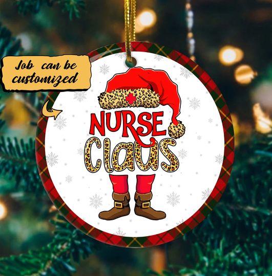 Santa Claus Costume Personalized Job Ceramic Circle Custom Ornament