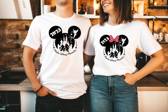 Happy Mickey and Family Shirt,  Mickey Mouse and Minnie Mouse Shirt, Disney Couple 2023 T-shirt